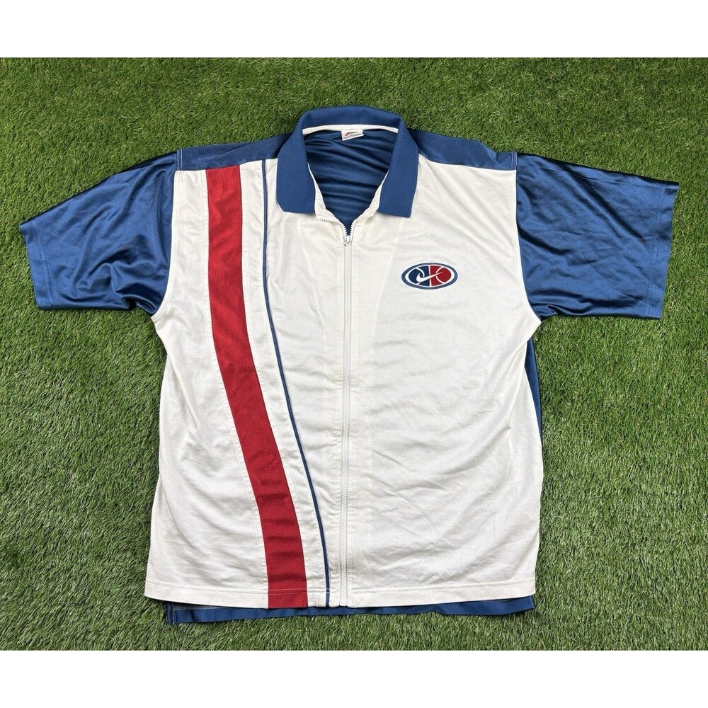VTG 90s Nike Basketball Warm Up Training Jacket USA Colorway Large